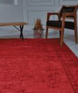 KASHMIR WOOL-VISCOSE RUG - RED