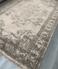 KASHMIR WOOL-VISCOSE RUG - STONE