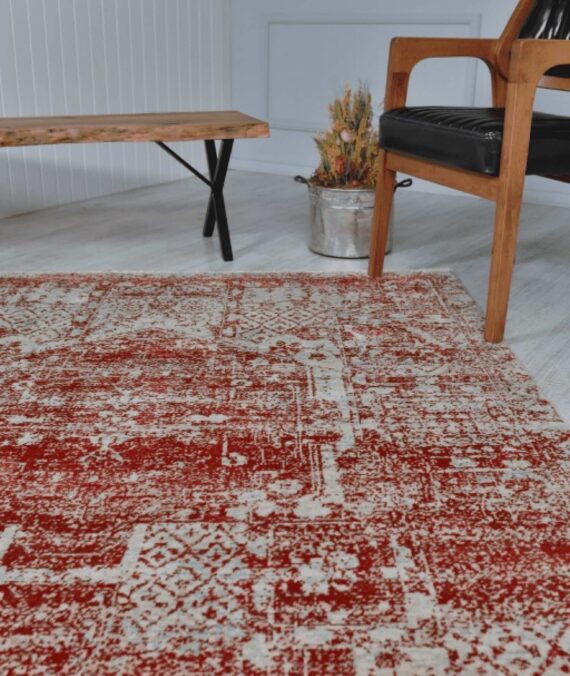 HAMPTON WOOL-BAMBOO RUG – RED