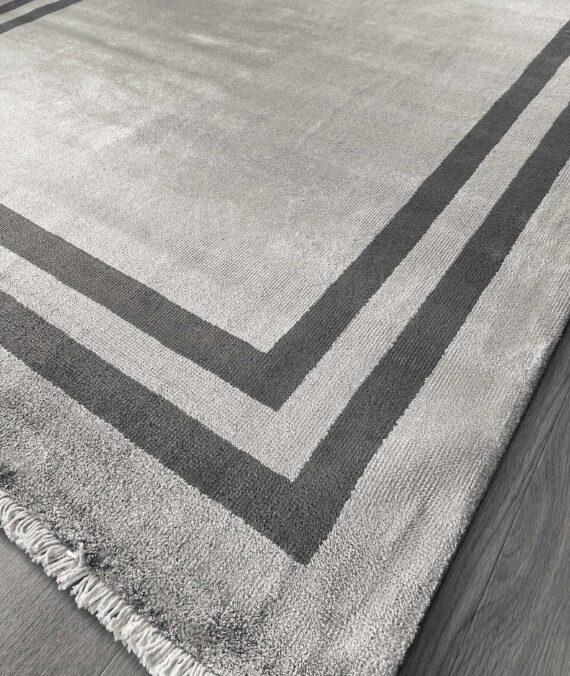 BORDERED|STRIPE|HANDMADE|RUG|FRAME|FLOOR|VISCOSE|LUXURIOUS|NATURAL|BAMBUS|HANDFINISED|CHARCOAL|ORGANIC|RUGS| HAND|GREY RUG|HANDMADE|MODERN|LIVING ROOM|BEDROOM|AREA RUGS|WILTON WOVEN|FAIR TRADE|LUXURY|BIODEGRADABLE