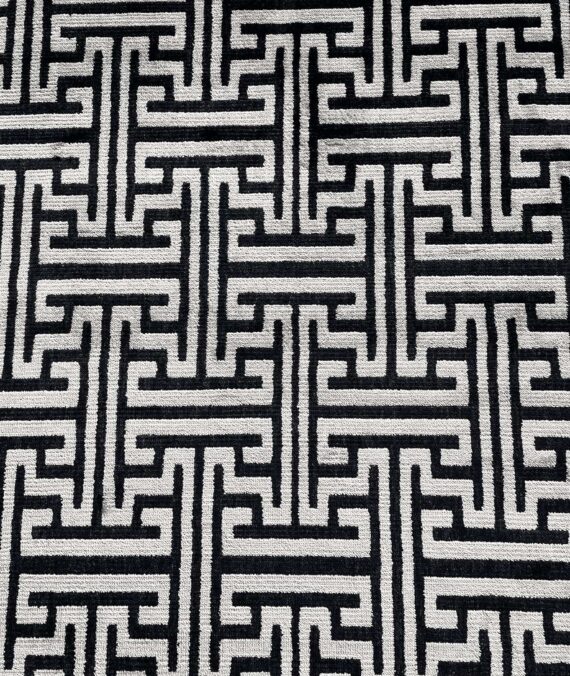 MAZE BAMBOO RUG – BLACK